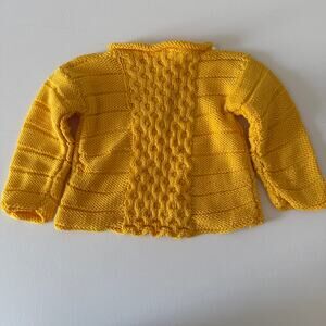 Vintage Handmade Mustard Yellow Roll neck Baby Sweater | 12 months